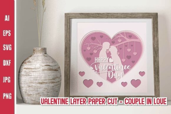 3D SVG Heart Shadow Box for Valentine S Day Branding