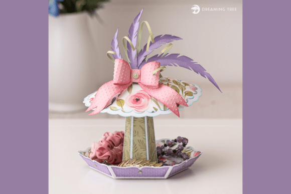 Fascinator Jewelry Tray SVG: Elegant 3D SVG Centerpieces