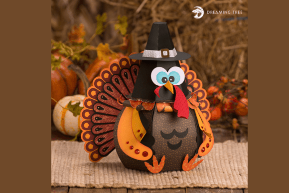Googly Gobbler 3D SVG for Thanksgiving Blog Graphics