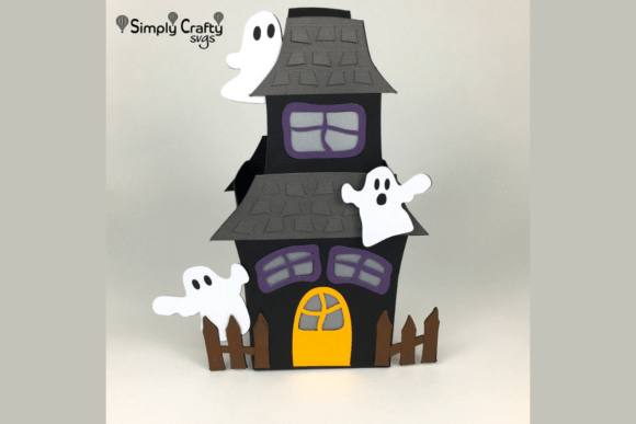 Haunted Ghost House Treat Box: 3D SVG for Halloween