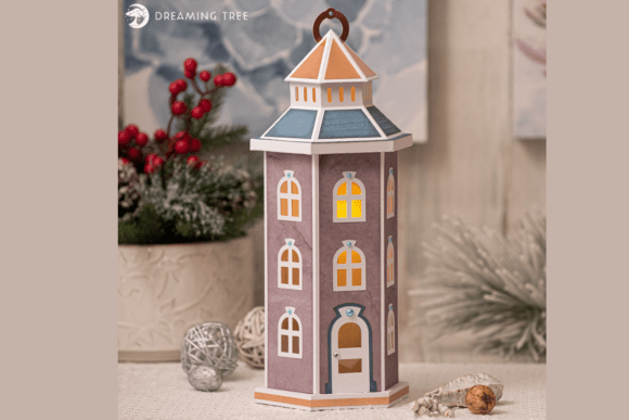 House Lantern Large SVG: 3D SVG Objects for Branding