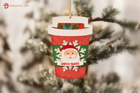 Jingle Brew Gift Card Ornament SVG: A 3D Christmas Asset