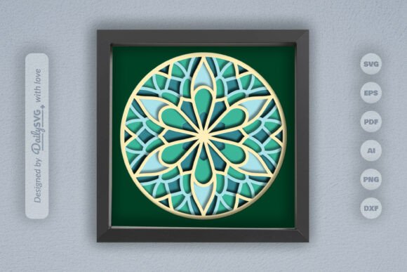 Mandala Layered Paper Cut SVG for 3D SVG Shadow Boxes