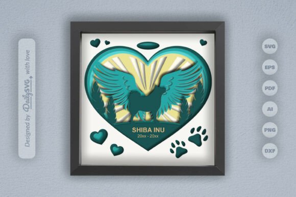Memorial Dog Shiba Inu 3D SVG for Dogs Crafts
