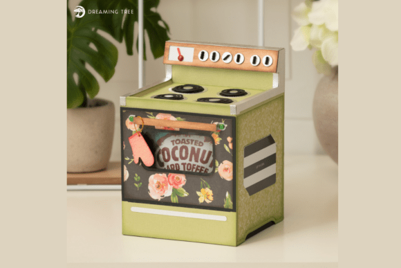 Retro Stove Gift Box SVG: 3D SVG for Unique Gift Boxes