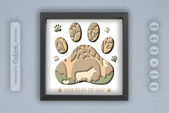 Review: Dog Breed Layered Papercut-Siberian Husk Design