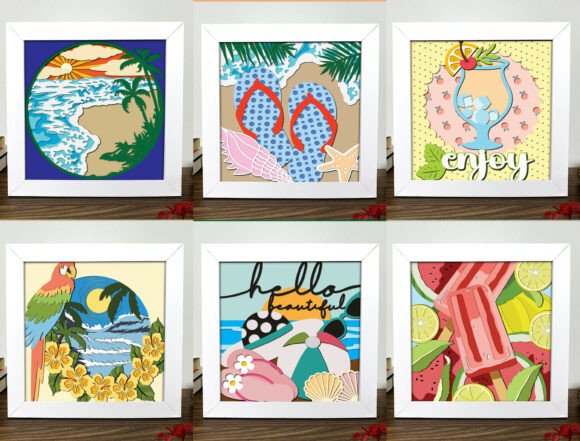 Reviewing a 3D SVG Summer Beach Layered Set
