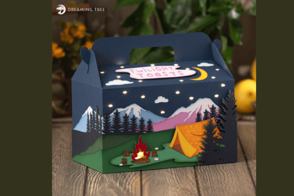 S'more Gable Box 3D SVG for Travel Crafts