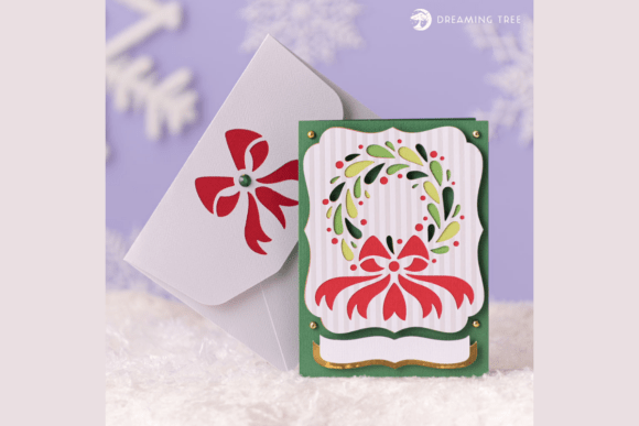Wreath Greeting Card SVG: A Premium 3D SVG for Cards